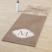 Lace Burlap Modern Rustic Trendy Monogram