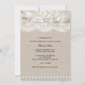 Lace & Burlap Photo Baptism/Christening Invitation Kaart (Achterkant)