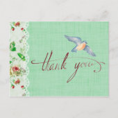 Lace Burlap Rozen en Slik Bedankt Briefkaart (Voorkant)