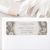 Lace burlap rustiek land bruiloft retour adres etiket (Insitu)