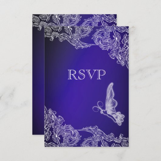  LACE & BUTTERFLIES BLUE OMBRÉ RSVP (Voorkant / Achterkant)