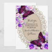 Lace Butterflies Butterfly Weddenschap Hartelijk d Kaart (Voorkant / Achterkant)