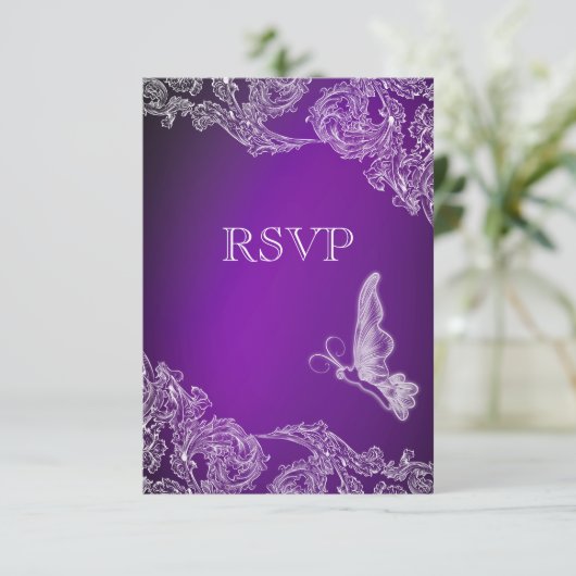  LACE & BUTTERFLIES PAARSE OMBRÉ RSVP (Staand voorkant)