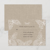 Lace Butterflies RSVP 2 Kaartje (Voorkant / Achterkant)