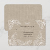 Lace Butterflies RSVP Kaartje (Voorkant / Achterkant)