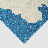 Lace Butterfly on Blue Glitter Tissue Paper Tissuepapier (Detail)