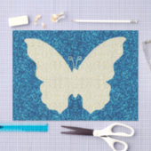 Lace Butterfly on Blue Glitter Tissue Paper Tissuepapier (Craft)