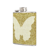 Lace Butterfly on Gold Glitter Flaster Heupfles (Links)