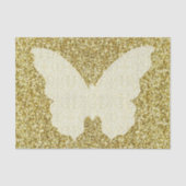 Lace Butterfly on Gold Glitter-weefselpapier Tissuepapier (Voorkant)