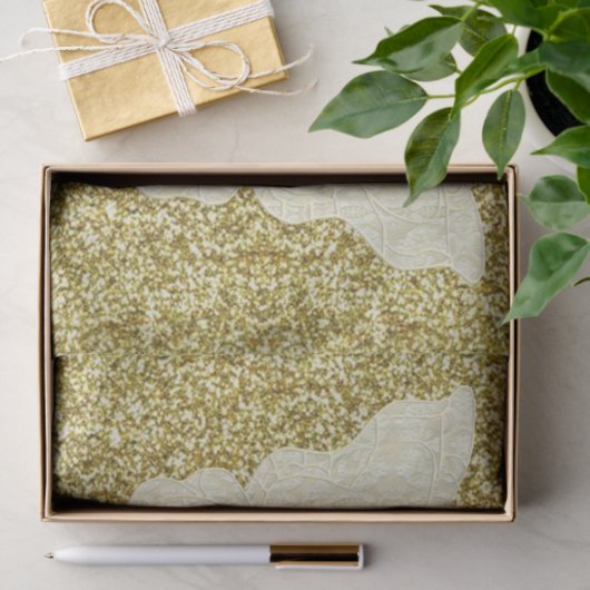 Lace Butterfly on Gold Glitter-weefselpapier Tissuepapier (Geschenk)