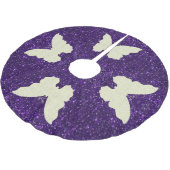 Lace Butterfly op Paarse glitter Tree Skirt Kerstboom Rok (Gekanteld)