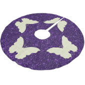 Lace Butterfly op Paarse glitter Tree Skirt Kerstboom Rok (Gekanteld)
