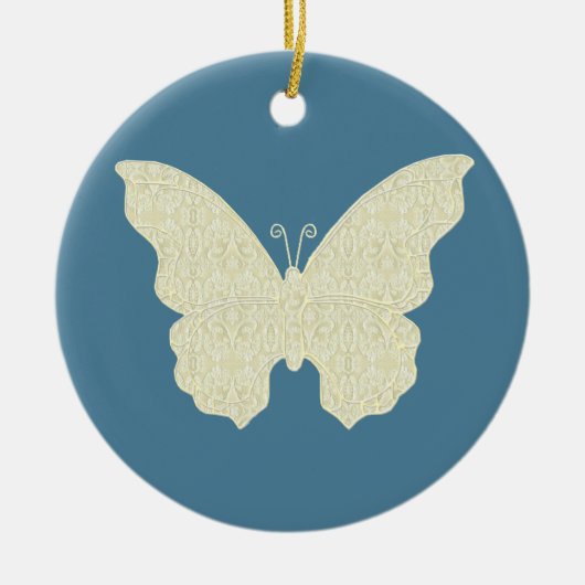 Lace Butterfly Round Ornament (Voorkant)