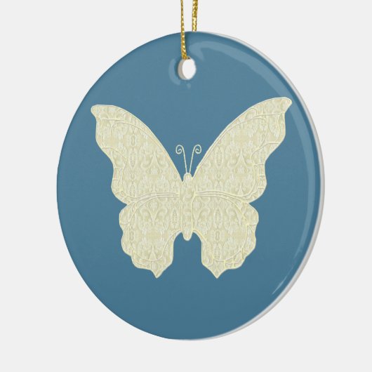 Lace Butterfly Round Ornament (Links)