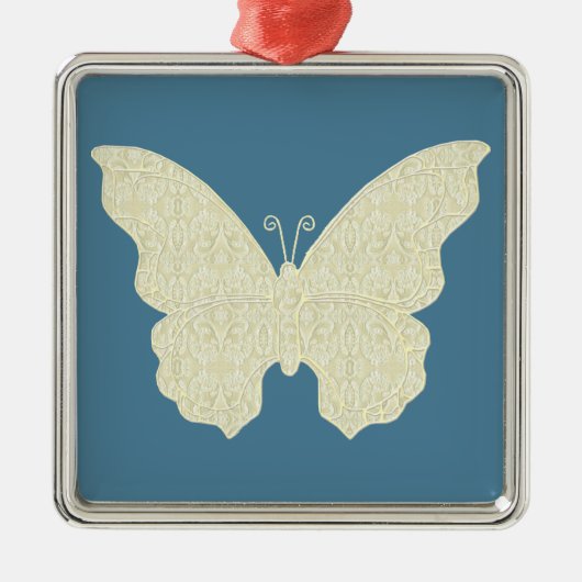 Lace Butterfly Square Ornament (Voorkant)
