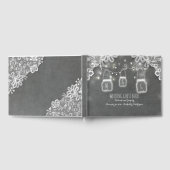 Lace Chalkboard Mason Jar Lights Rustieke bruiloft Gastenboek (Volledig)