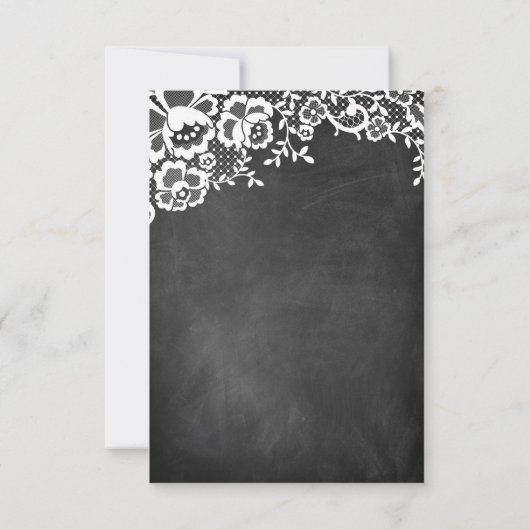 Lace Chalkboard Moderne Kalligrafie Save the Date RSVP Kaartje (Achterkant)