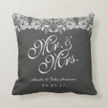 Lace Chalkboard Mr en Mrs Wedding Pillow Kussen<br><div class="desc">Meer  Kussens in de Little Bayleigh Store!</div>