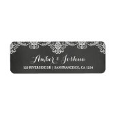 Lace Chalkboard Typografie Retouradres Label (Voorkant)