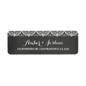 Lace Chalkboard Typografie Retouradres Label (Voorkant)