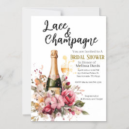Lace & Champagne Bridal Shower Invitation Magnetische Uitnodiging