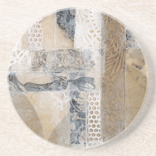 Lace Collage I Zandsteen Onderzetter (Voorkant)