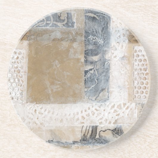 Lace Collage II Zandsteen Onderzetter (Voorkant)