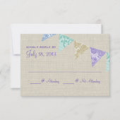 Lace Country Pennants Reageer RSVP Kaartje (Voorkant)