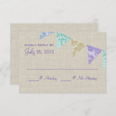  Lace Country Pennants Reageer RSVP Kaartje (Voorkant / Achterkant)