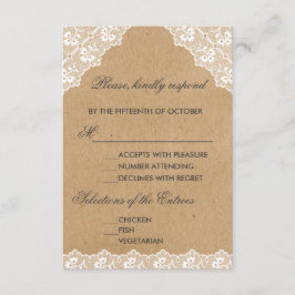 Lace Craft Paper Wedding RSVP
