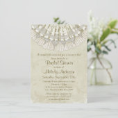 Lace Crochet Doilies  Ivory Vrijgezellenfeest Kaart (Staand voorkant)