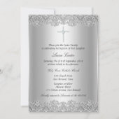 Lace & Cross Baptism/Christening Uitnodiging (Voorkant)