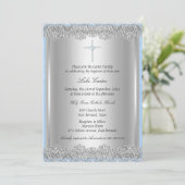 Lace Cross Baptism/Christening Uitnodiging (Staand voorkant)