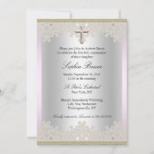 Lace Cross Baptism/Christening Uitnodiging (Voorkant)