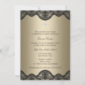  Lace Cross Gold Baptisme uitnodigen Kaart (Voorkant)