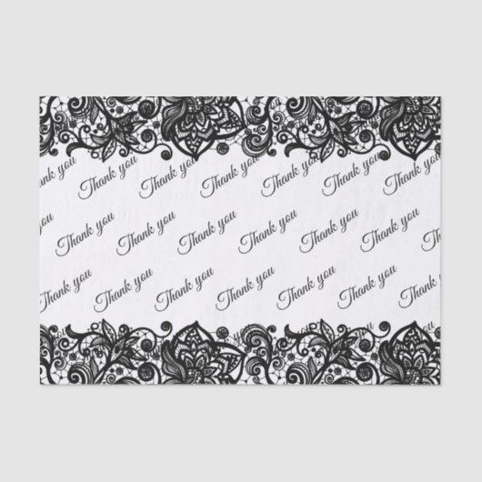 Lace custom Dank u Trouwpapier Tissuepapier (Voorkant)