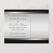 Lace Damask Gothic Save the Date Black Briefkaart (Achterkant)