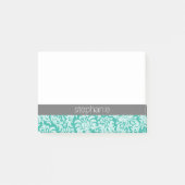  Lace Damask Pattern groen - voeg naam toe Post-it® Notes (Voorkant)