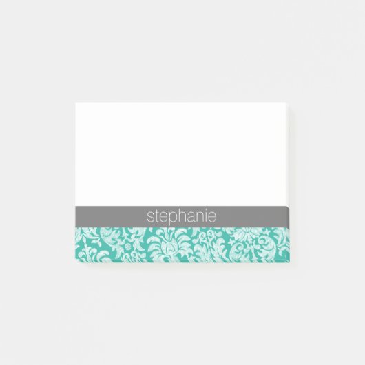 Lace Damask Pattern groen - voeg naam toe Post-it® Notes (Voorkant)