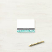  Lace Damask Pattern groen - voeg naam toe Post-it® Notes (Op bureau)