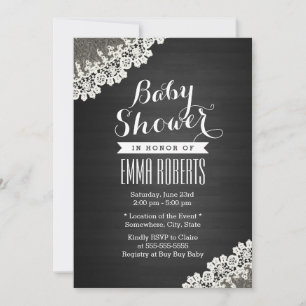 Lace Dark Wood Baby Shower-uitvindingen Kaart