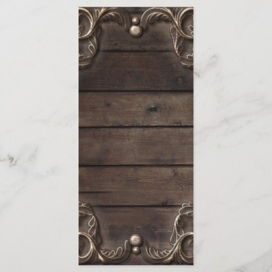 Lace & Dark Wood Rustic Glam Menu (Achterkant)