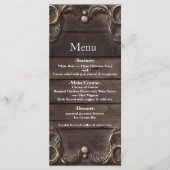 Lace & Dark Wood Rustic  Glam Menu (Voorkant)