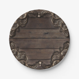 Lace & Dark Wood Rustic  Weddenschap Papieren Bordje