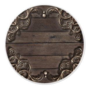 Lace & Dark Wood Rustic  Western Farmhouse Keramische Knop