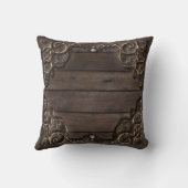 Lace & Dark Wood Rustic  Western Farmhouse Kussen (Achterkant)