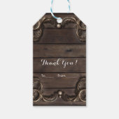 Lace & Dark Wood Rustic Western  Favor Cadeaulabel (Voorkant)