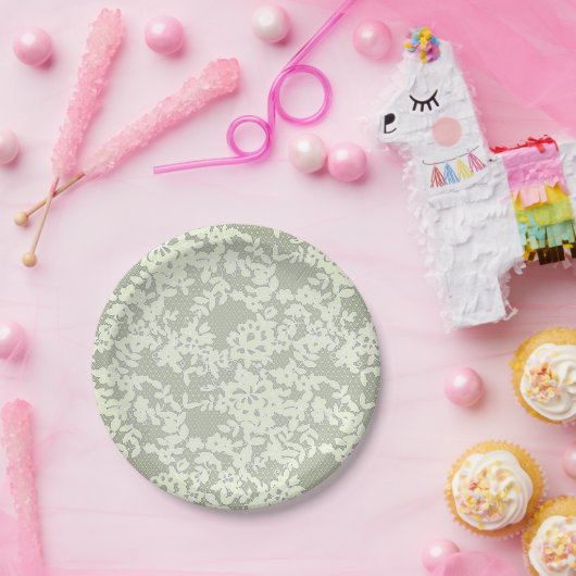 Lace Design Paper Borden Papieren Bordje (Feest)