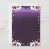 Lace, Diamonds Dress Floral Paars Quinceañera Kaart (Achterkant)