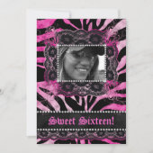 Lace Diamonds Sweet 16 Birthday Afstudeerder Zebra Kaart (Voorkant)